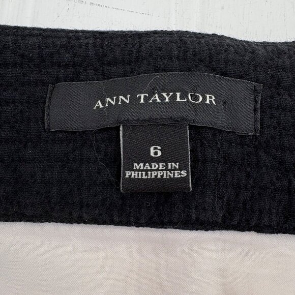 Ann Taylor Women's Textured A-Line Skirt Size 6 White & Black - Picture 4 of 6